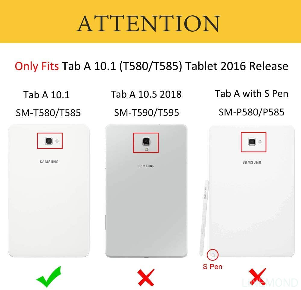 【FUPANG】Case for Samsung Galaxy Tab A 10.1 PU leather protective 360 degree tablet cover case stand function for tab a 10.1 inch (SM-T580/mible, pen version). 