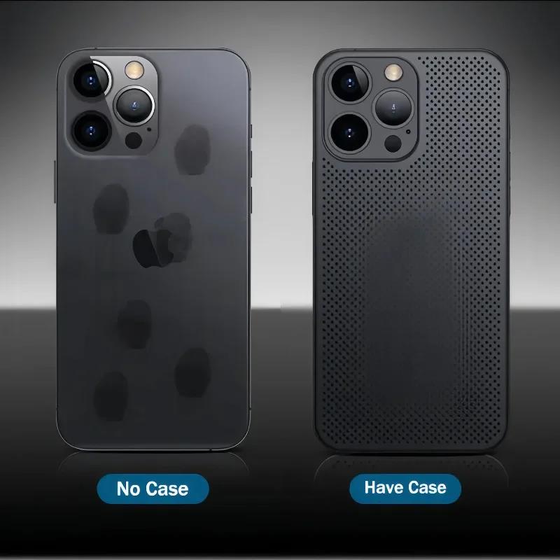 Heat Dissipation Cooling Case for IPhone 16 Pro Max Ultra Thin Matte Funda for IPhone 15 14 13 12 Pro Max Plus Mesh Slim Hard PP. 
