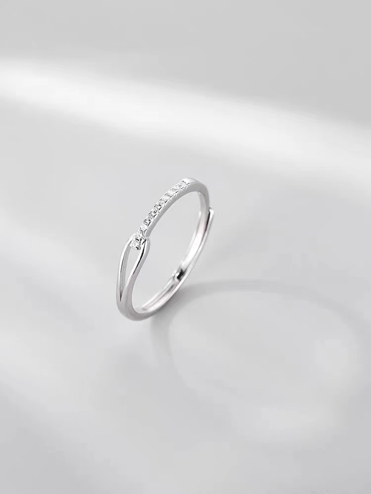 Plain ring self-discipline ring women's tail ring index finger ring ring summer niche design fashion and exquisite open ring. 