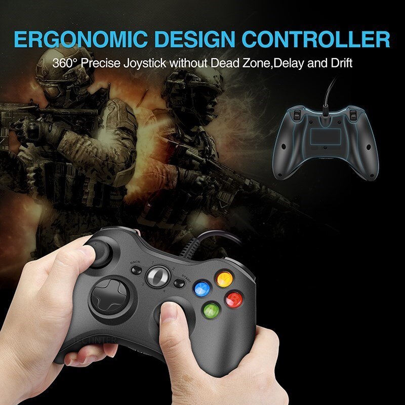 ox 360 is suitable for XbWin 7/60 console B wired game TECTINTER US controller is suitable for Xbox3 controller is suitable for 8/10 PC joystick control Mando game controller. 