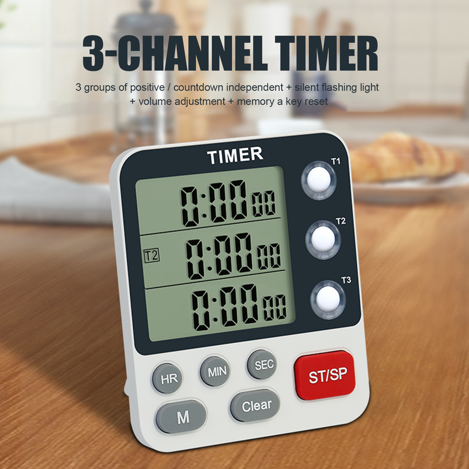 Alarm r Large Display Screen Scratch Resistant Magnetic Reminder. 