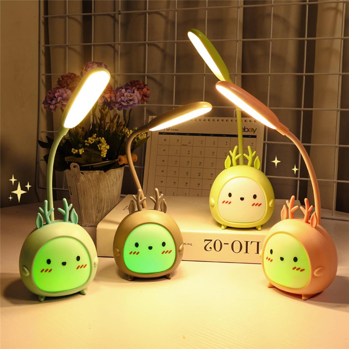 Elf Rechargeable Table Lamp, Desk Light, LED Night Table Light Eye Protection 360° Rotation USB Charging. 