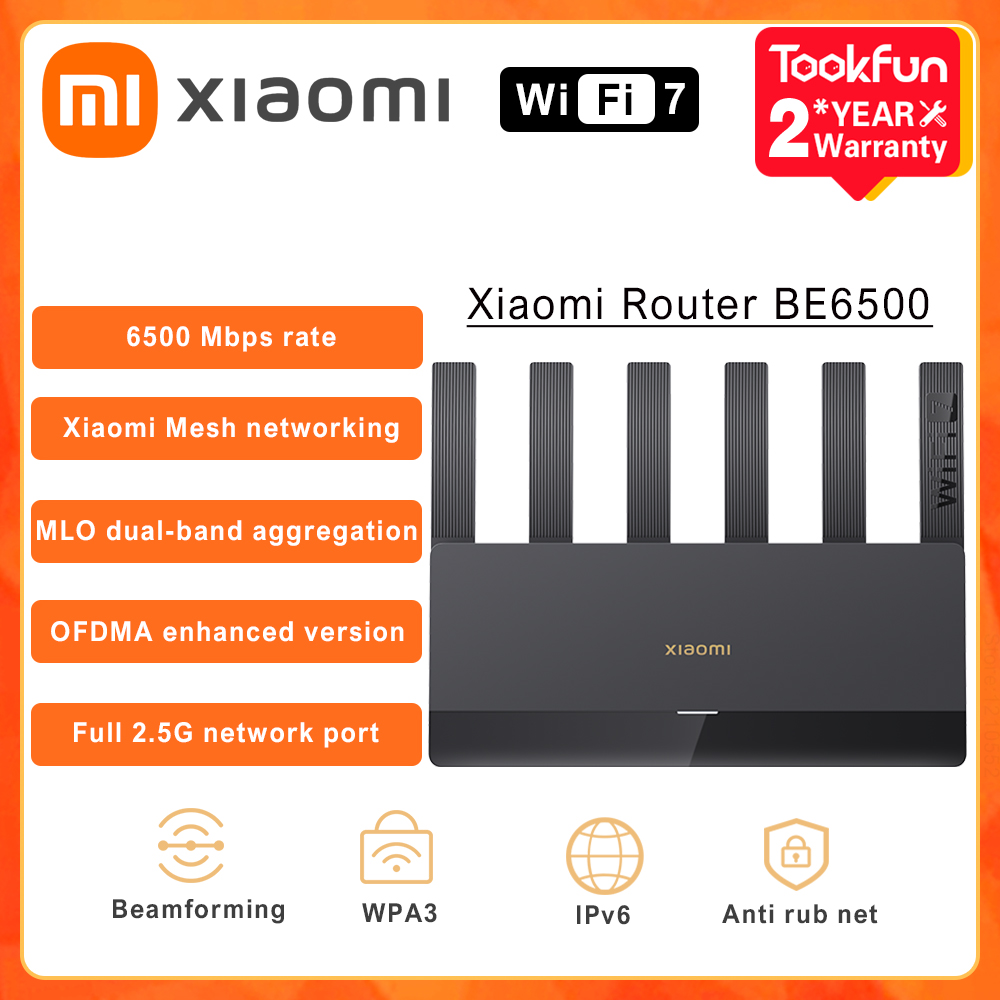 Yeni Xiaomi Router BE6500 Qualcomm dört çekirdekli Wi-Fi 7 Mesh 2.5G ağ bağlantı noktası IPTV OFDMA oyunu hızlandırıcı sinyal amplifikatör Mi ev