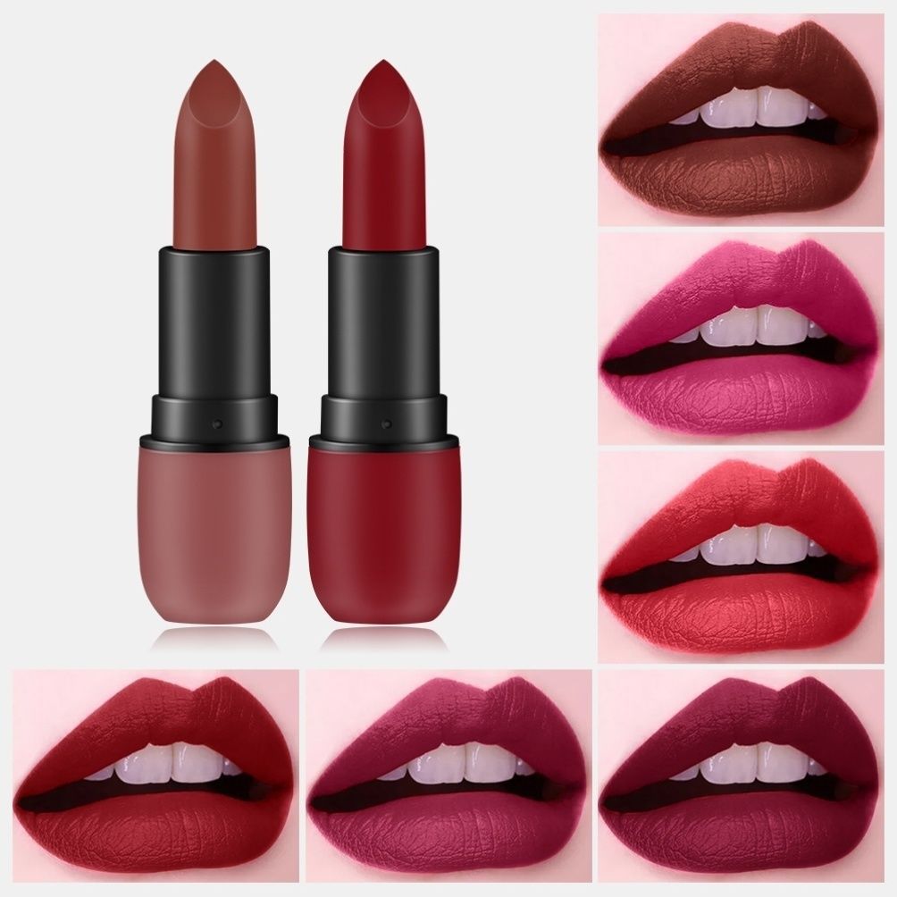 Super white matte lipstick, plum color girl group, retro rose red, raspberry deep red, long-lasting, non-fading, non-sticking cup