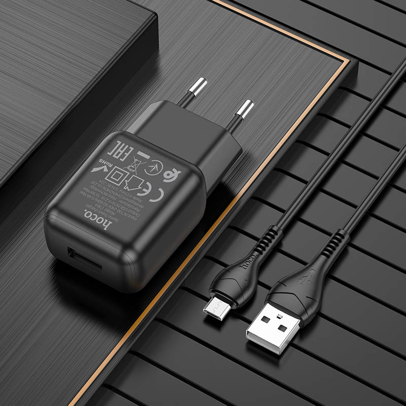 Hoco C96A Single Port Micro USB Universal Wall Charger 10W Adapter with 1m Micro USB Charging Cable. 