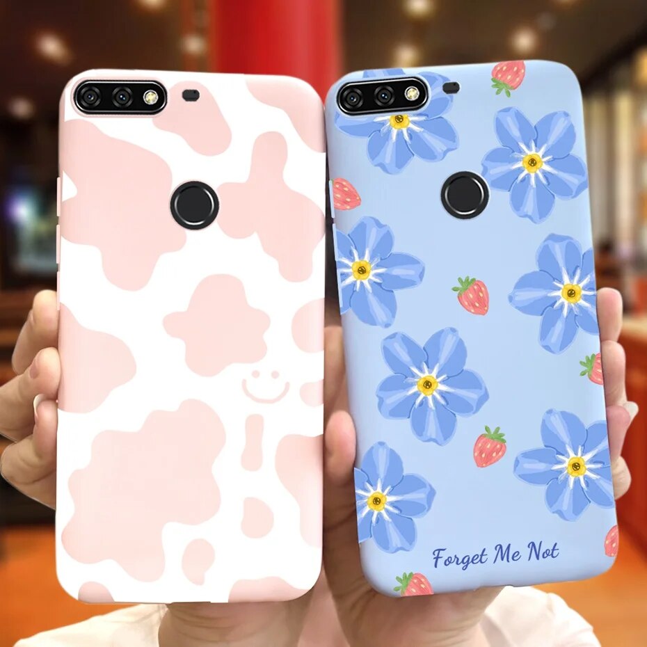 For Huawei Y7 Prime 2018 Lovely Printing Macaroon Silicone Soft Phone Case Back Cover For Huawei Y7 (2018) Y7Prime LDN-LX3 LX2. 