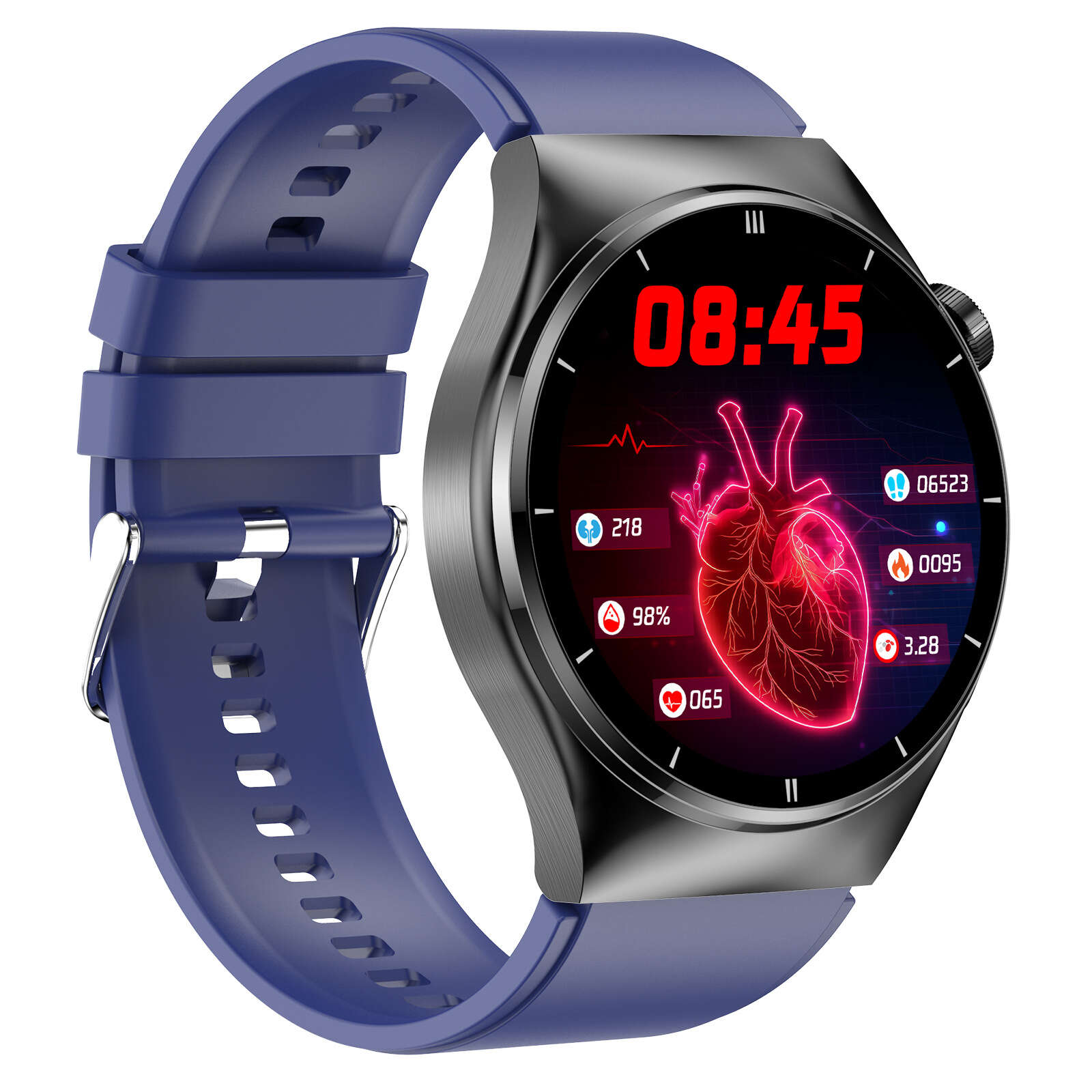New F320 smartwatch laser therapy with call 1.46 round screen uric acid, lipids, non-invasive blood glucose, heart rate. 