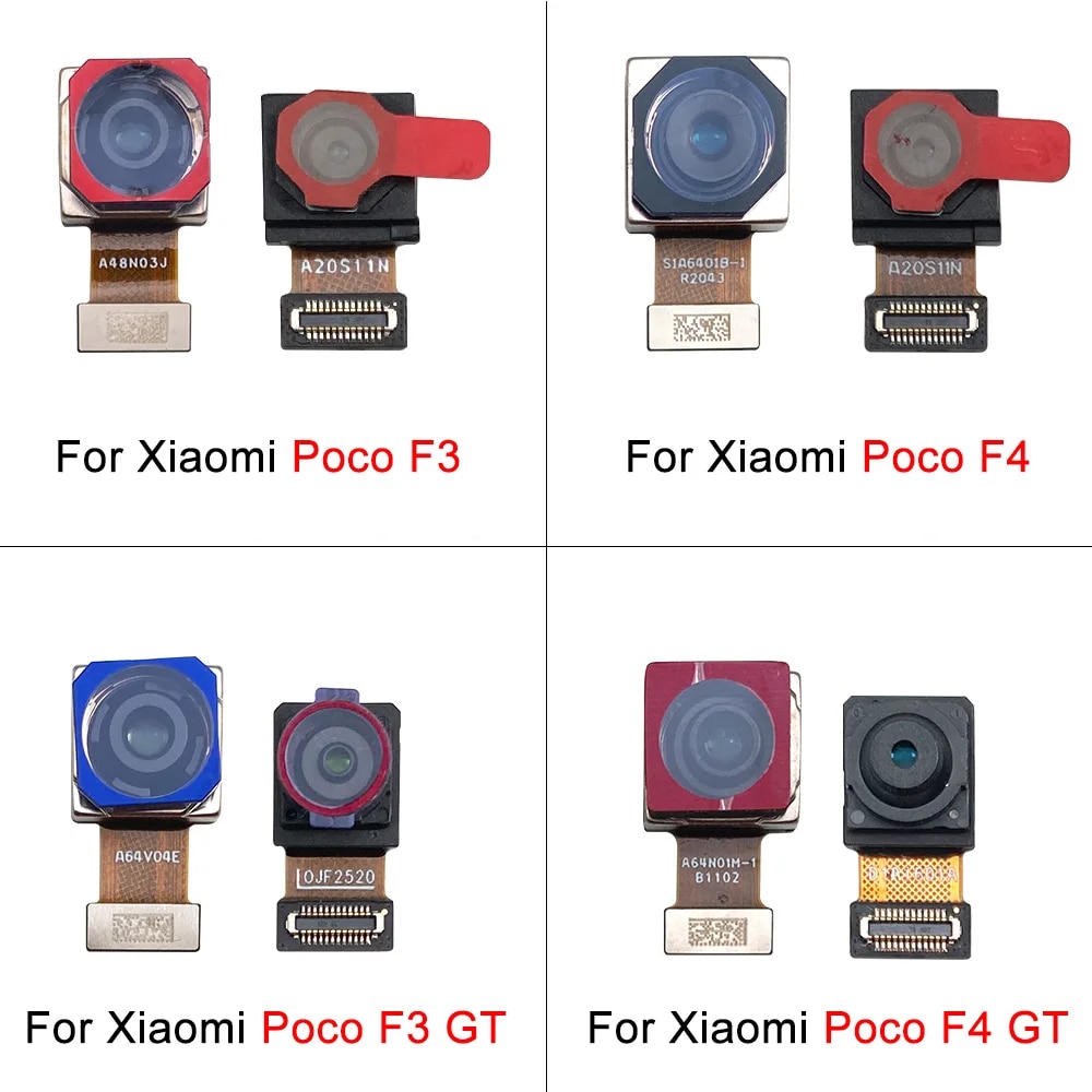 Original For Xiaomi Poco F3 F4 X3 X4 GT M3 X4 Pro Front Camera Flex With Back Rear Camera Module Flex Cable. 