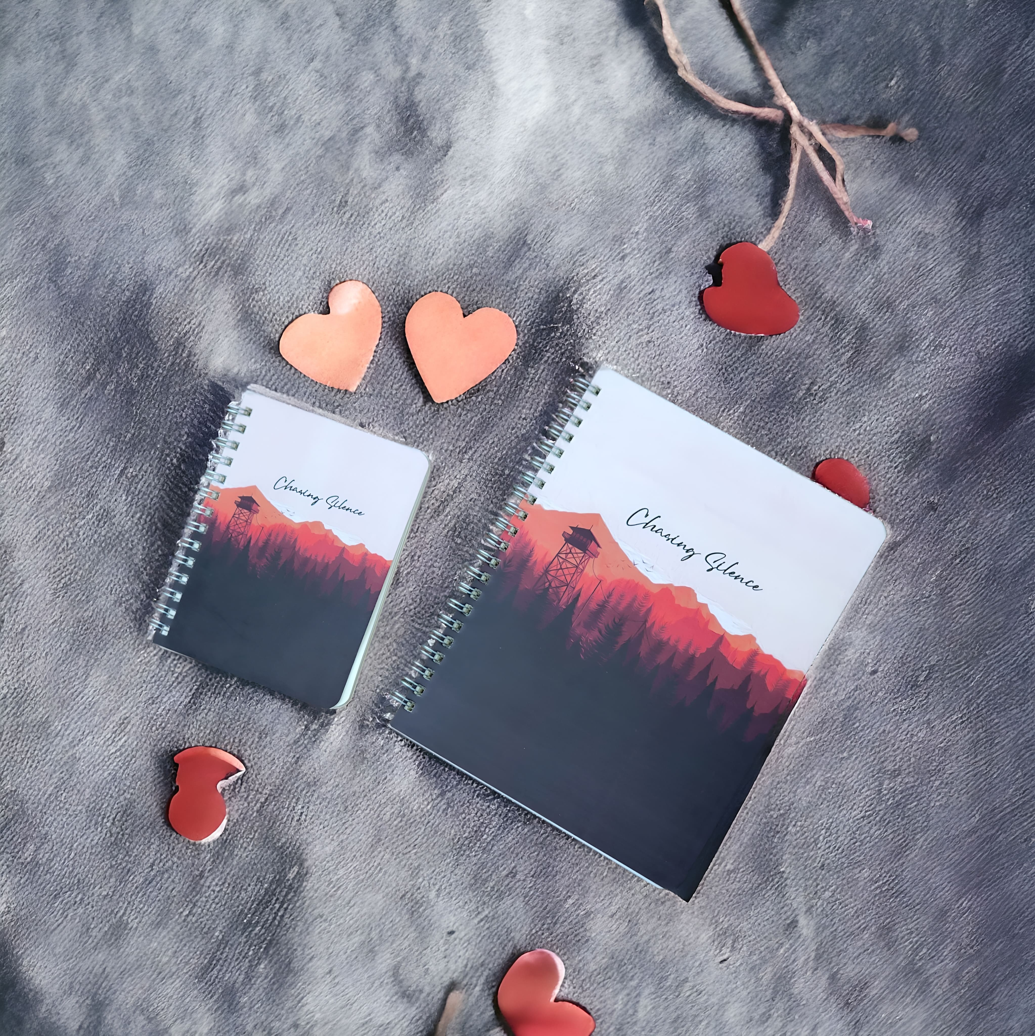 Spiral Notebook - Chasing Silence - Anime Mountain Background - Blank Paper - Hard Cover Journal Notebook -. 