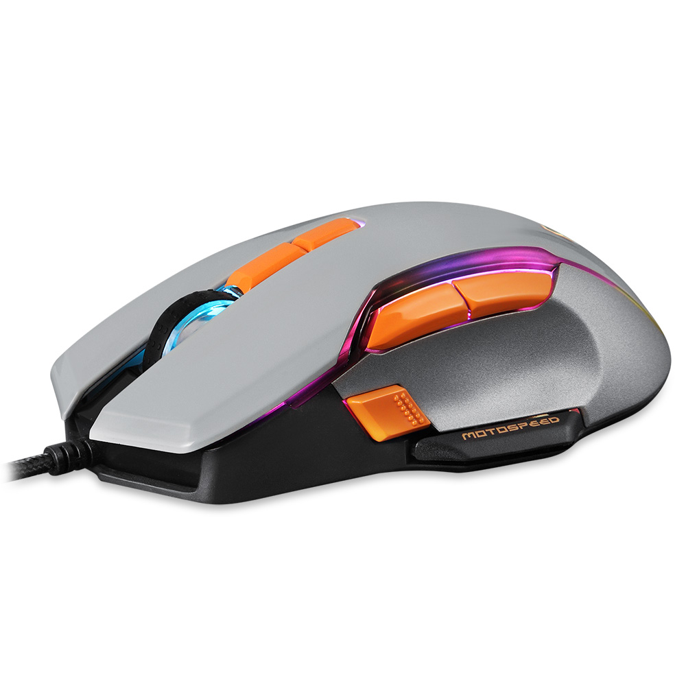 Motospeed V90 Wired Gaming Mouse RGB Backlight Ergonomic 8 Adjustable 50000 DPI Computer Office Macro Drive PMW3325 For Laptop. 