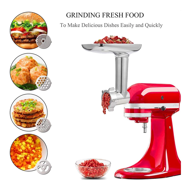 Meat Grinder Attachment for KitchenAid,Included Sausage Stuffer Tubes. 