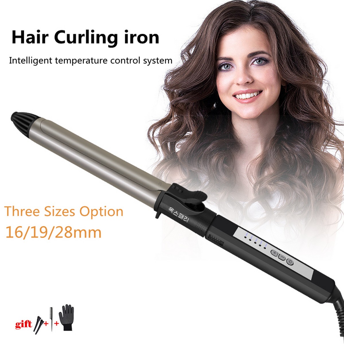 New Ubeator - 3 Variety 16mm-28mm 5-tage mart Temp Hair Care Curling Iron 360-Degree Twit Wand Tong Wave tyling Tool-207