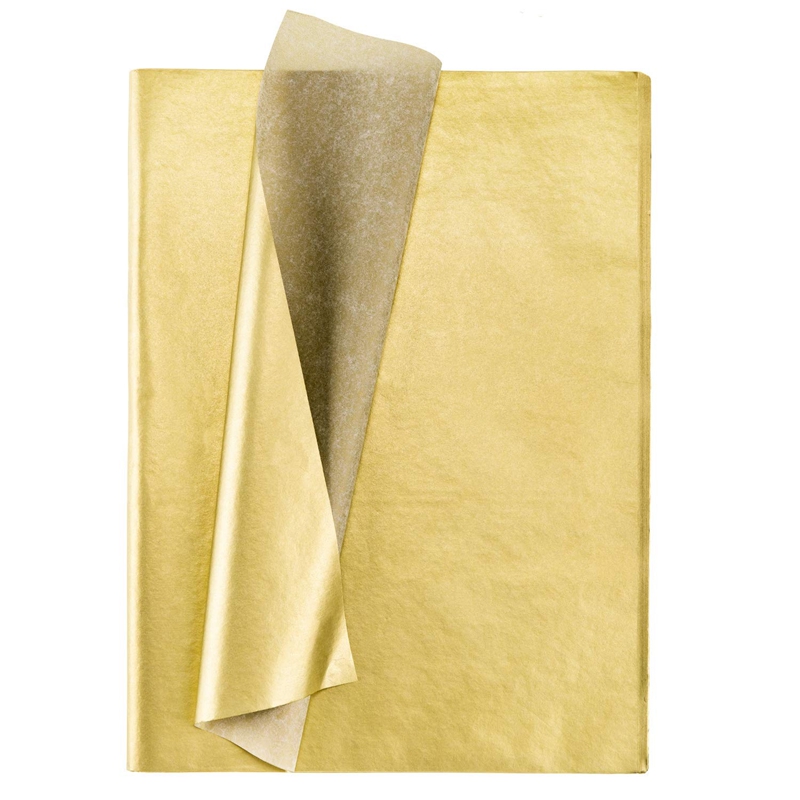 Gold Tissue Paper, 100 Sheets Metallic Gift Wrapping Paper