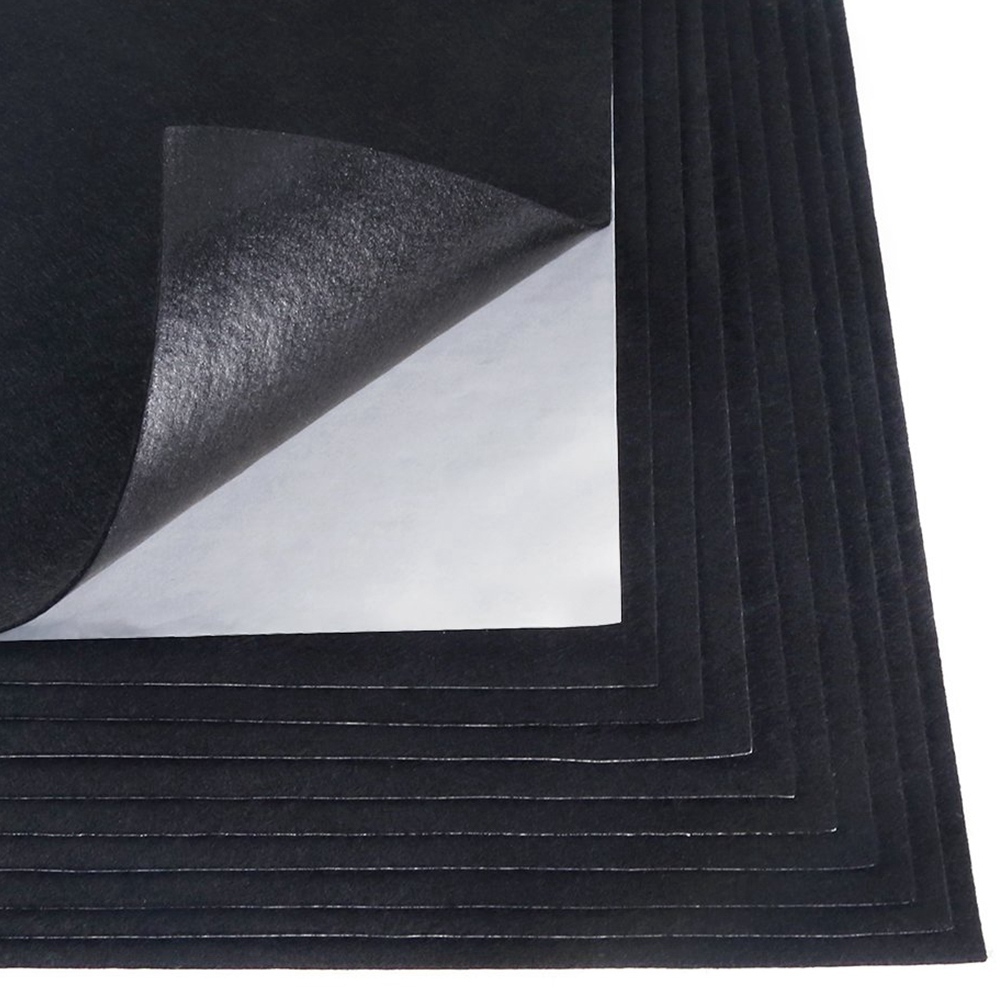 Fabric Sticky Back Sheets-20 x adhesive felt sheet-black. 