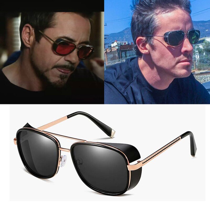 【VisioN Shop】silver blueIron Man Tony stark for men women lunette lentes gafas de sol mujer soleil feminino gothic steam punk oculos vintage. 