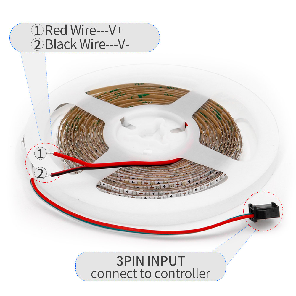 Ultra Narrow 2.7mm WS2812B LED Strip WS2812 2020 160Leds/m individually addressable Samrt RGBIC Light Tape DC5V/12V. 