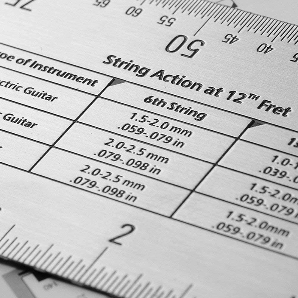 ph Baroque String Action Gauge Ruler Precise Measuring Ruler Set Up Tool Kit For Electric Bass Acoustic Guitar. 