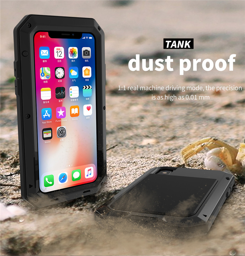Armor Heavy Duty Protection Case for iPhone 7 8 Plus XR X Xs 11 12 13 Pro Max 14 15 Plus SE SE2 360 Metal Tank Shockproof Cover. 