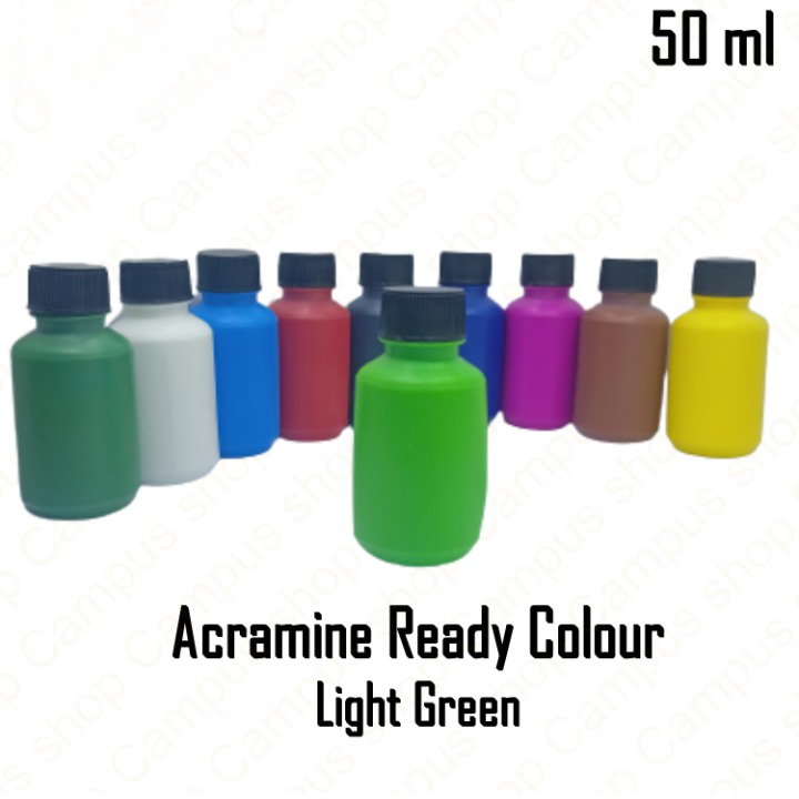 Acramine Ready Colour For Febric Paint(White, Black, Cobalt Blue, Ultramarrine, Ligtht Green, Deep Green, Brunt Umber, Megenta, Red and Yellow). 