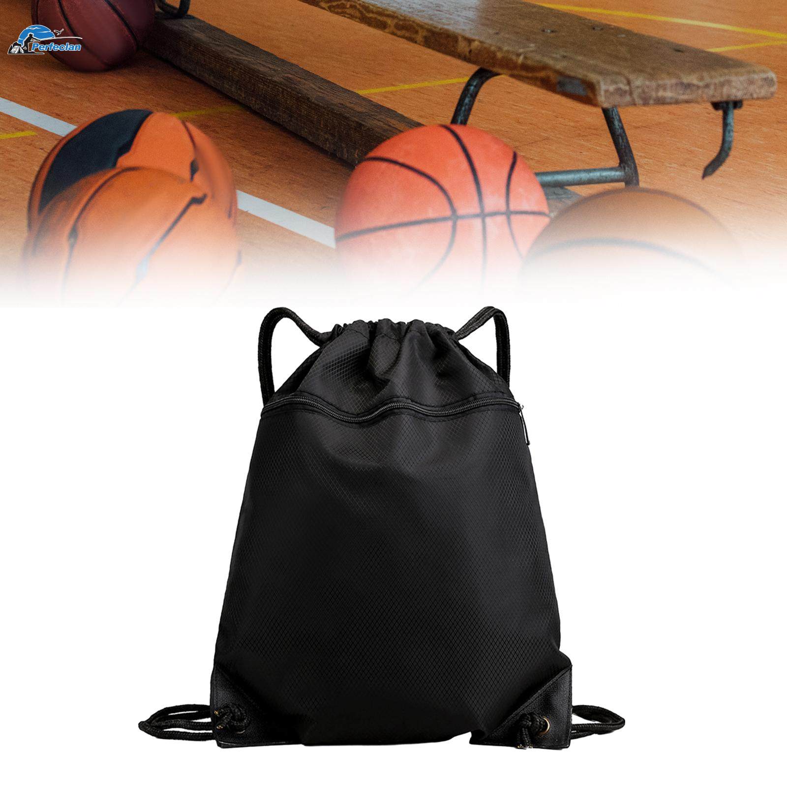 Drawstring Backpack Drawstring Bag PE Bags Ball Holder Large Capacity Rucksack for Black. 