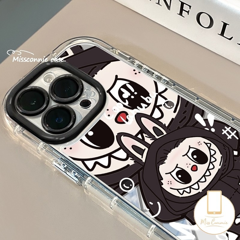 Couple Cartoon Doodle Pop Mart Labub Casing For Realme C53 C11 5 5i 6i C21Y C25Y C25 C67 C35 C3 C20 C65 C30 C11 C15 Note 50 C25s 5S C15 C51 C20A Narzo 20 Luxury Mirror Case. 
