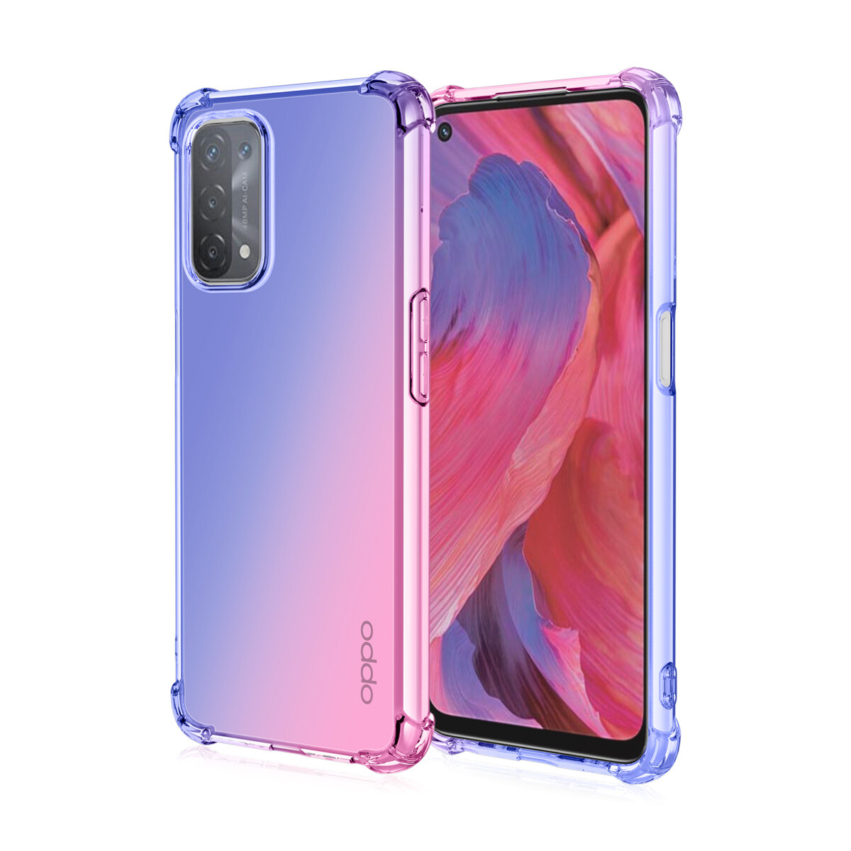lthmy for OPPO A54 5G Gradient Color Case Cover Soft TPU Silicone Phone Cases Back Cover Shockproof Casing. 