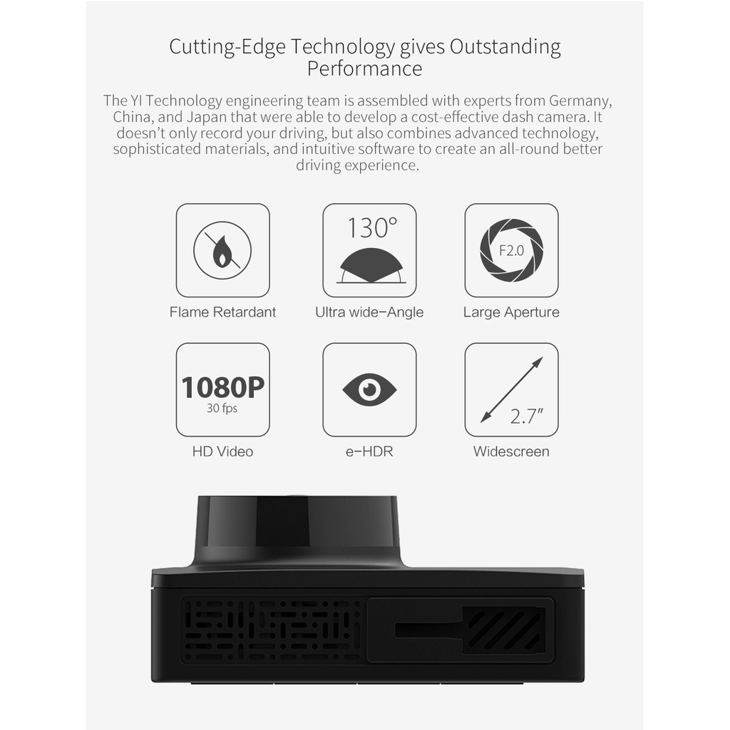 for YI Smart Dash Cam For Car 2.7 Screen Full HD 1080P Chinese version. 