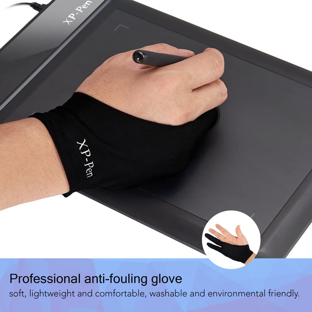 XP-Pen AC01 Anti-fouling Lycra Two-Finger Glove Free Size for Drawing Graphics Tablet Light Box Tracing Light Pad. 