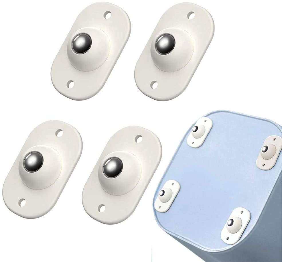 4x self-adhesive mini pasta swivel caster, universal caster under storage box, 360 degree rotating universal pulley for various storage boxes of furniture.. 