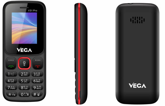 Vega V31 pro Dual SIM 1000 phone book super strong 1000 mah battery Feature Button Mobile Phone