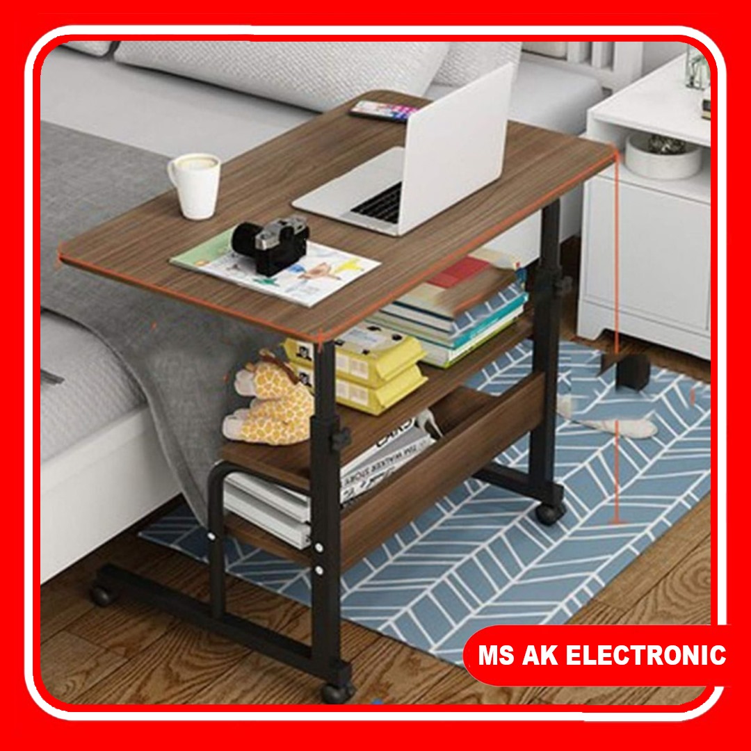 Height Adjustable Laptop Table  Movable Laptop Desk With Storage Shelf - Convenient And Versatile Desk For Flexible Workspaces. 