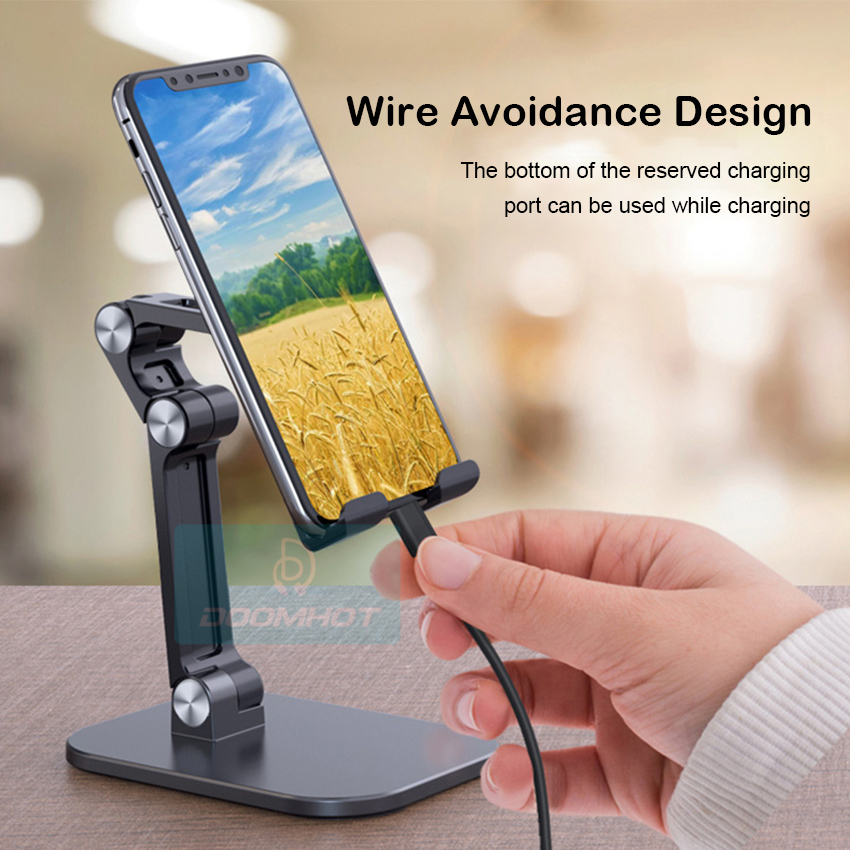DoomHot Phone Holder Premium Universal Phone Stand Portable Adjustable Angle Folding Smart Phone Stand Dock Holder. 