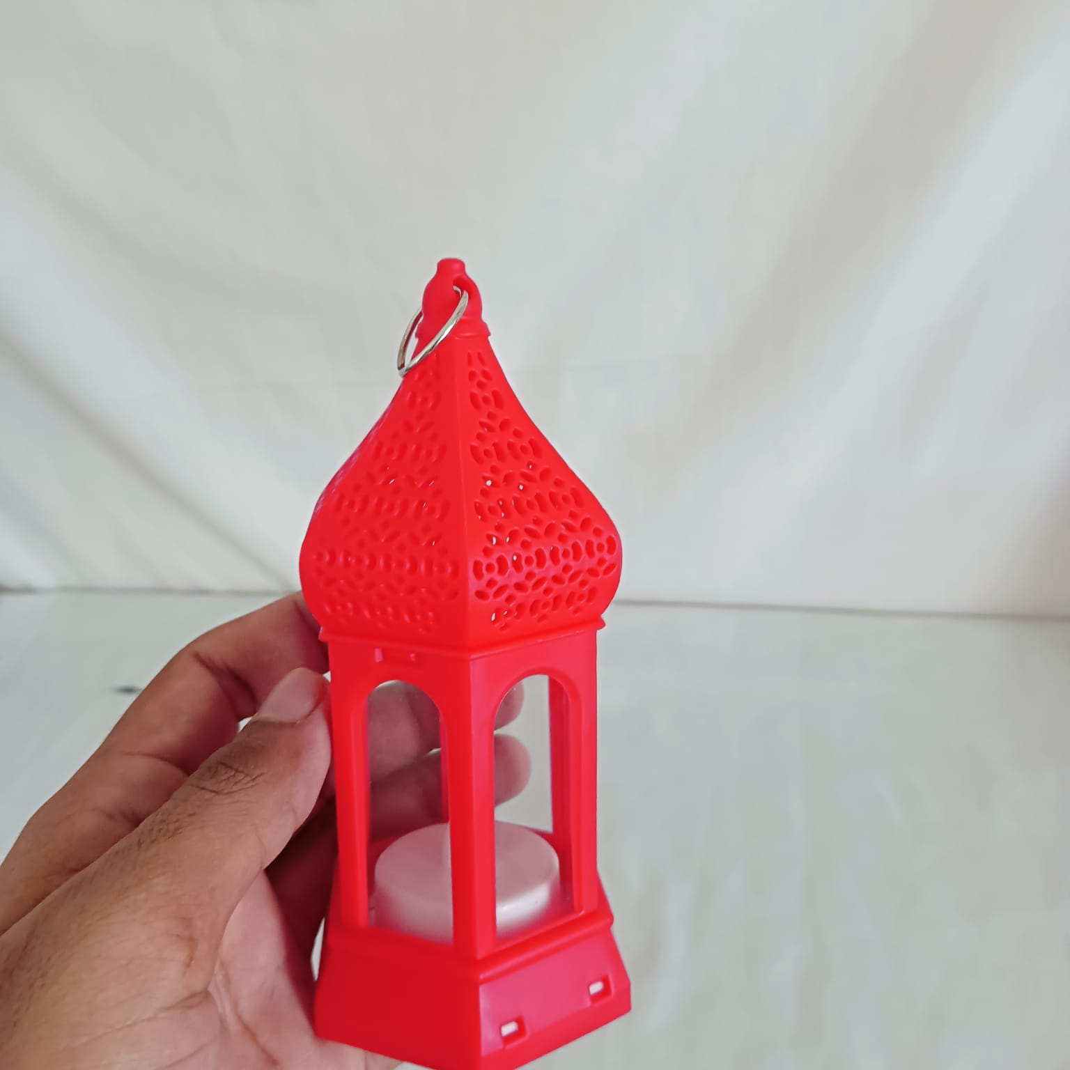 "LED Lantern Set - 14cm Multi-Color Morocco Wind Lanterns (2 pcs) | Battery-Powered for Ramadan Kareem, Eid Mubarak, and Islamic Home Decoration". 