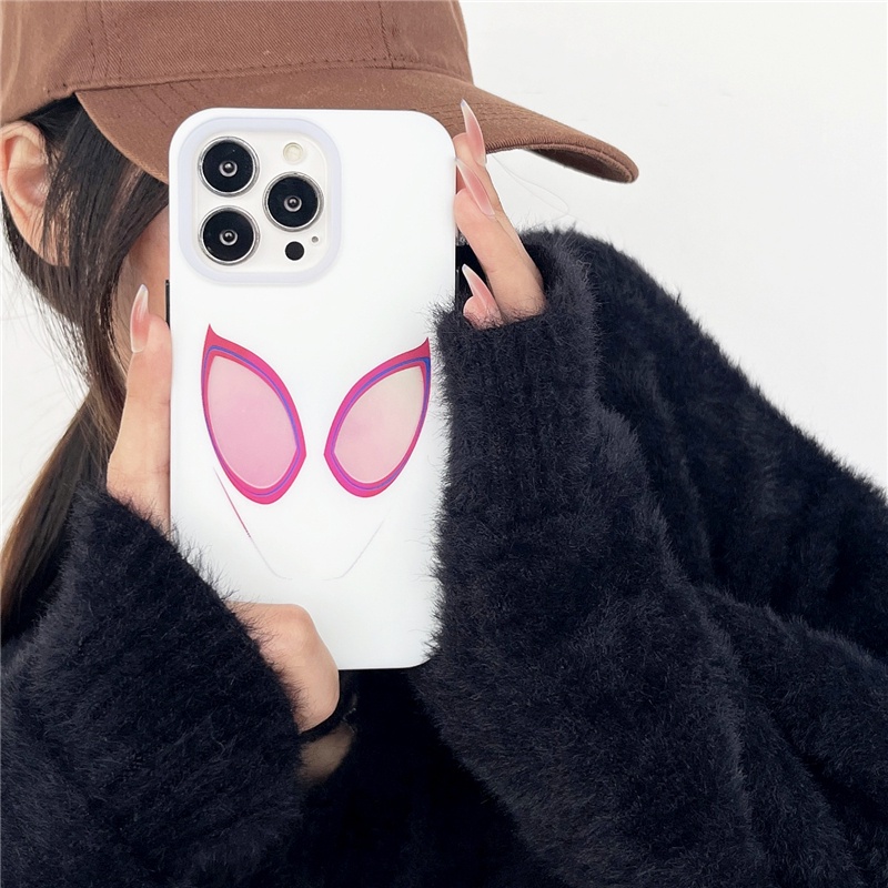 Cartoon cute Street fashion Spider-Man Double layer coating plating lucency Couples Soft Phone Case Suitable for IPhone15 15Pro 15ProMax 14ProMax 14 14Pro 13 13Pro 13PM 12 12Pro 11. 