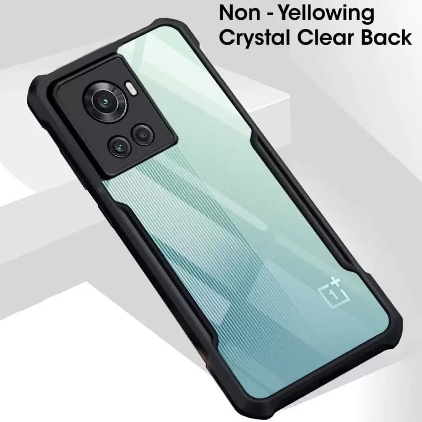Back Cover for OnePlus 10R 5G  (Transparent Cover,Black). 