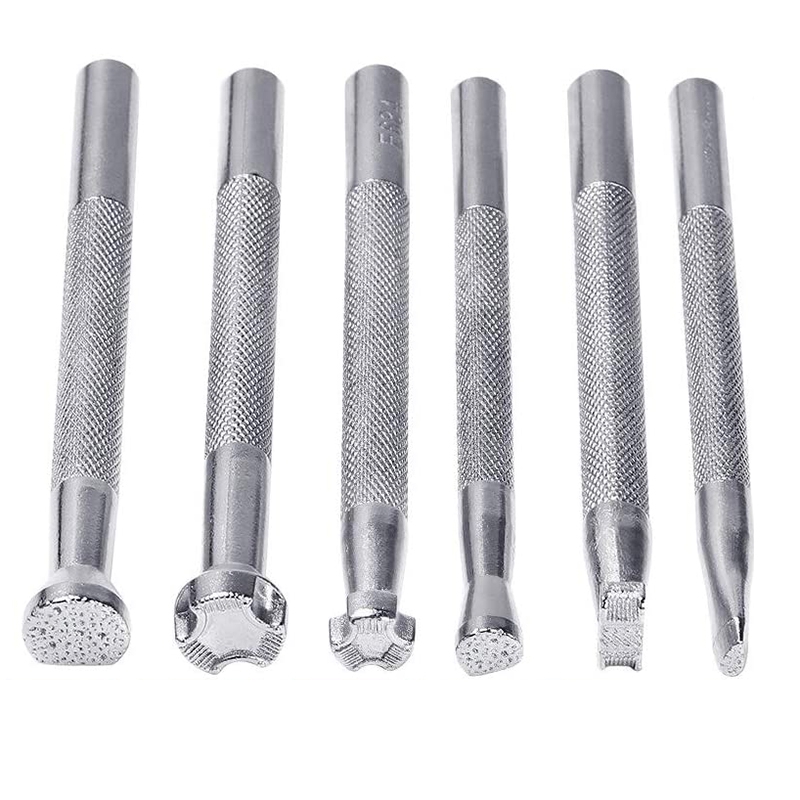 Practical product 6Pcs Leather Stamping Tools Leather Working Saddle Making Stamps Set Special Shape Stamp Punch Set Leather Craft Tools. 