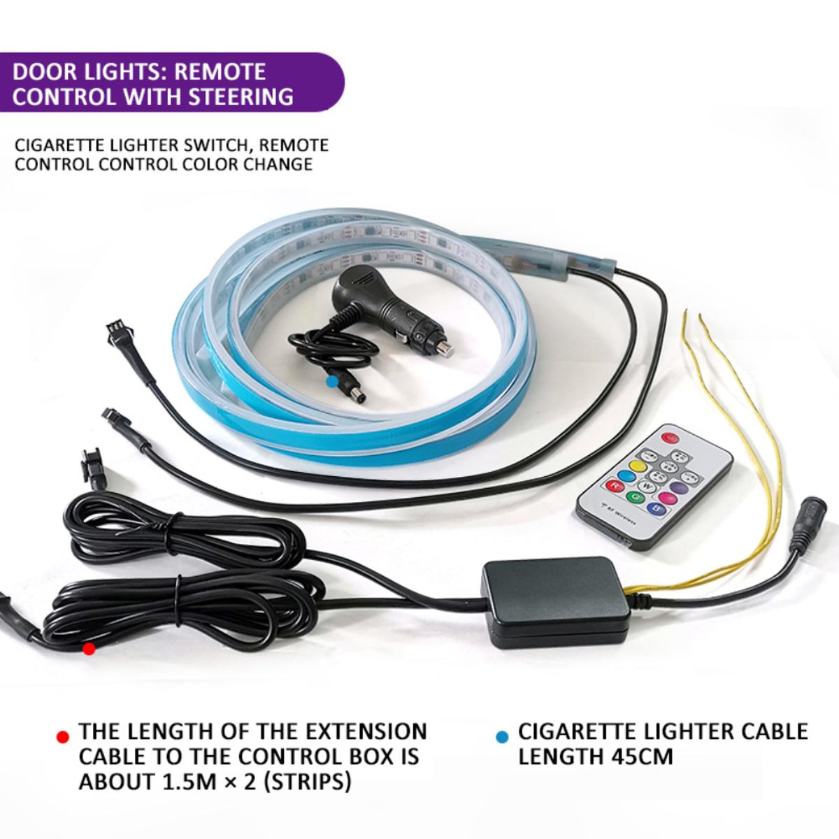 The new car LED dazzling flow of light car door lights chassis lights ambient lights illusion color flowing lights open the door lights super dazzling
