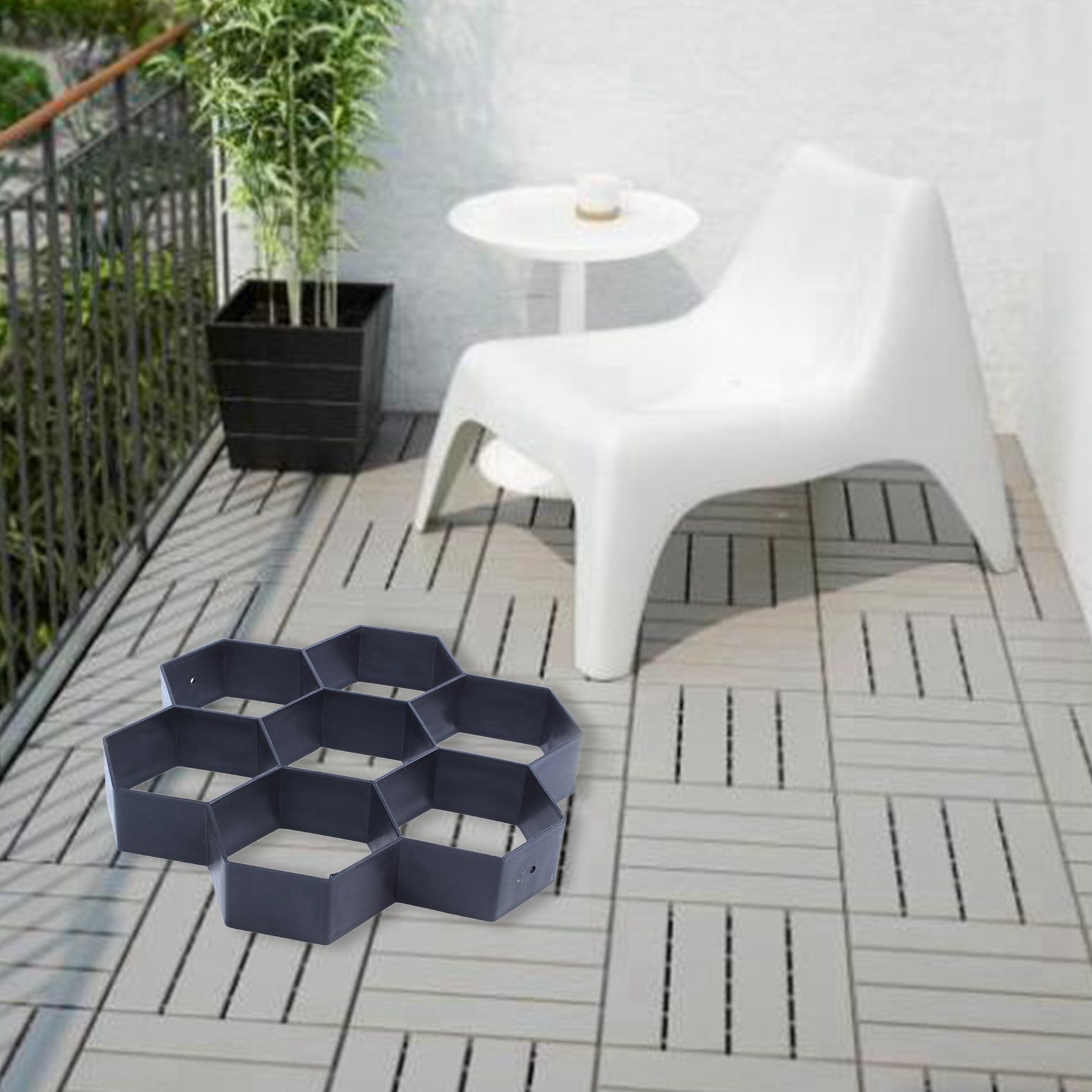2X DIY Patio Walk Maker Stepping Stone Concrete Paver Mold Reusable Path Maker Mold Garden Paving Stone Molds 30*30cm
