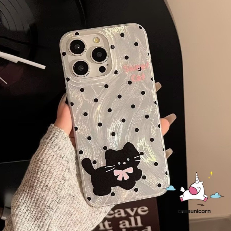​For Realme C67 C12 C51 C65 C15 C25 C21 C63 C55 C35 C51s C11 Note 50 C30 C61 C25Y C20 C17 11 5s 9i 5 7 6i 5i C21Y C31 C25s C33 Cartoon Cute Stand Sweet Cat Kitten Wave Point Cover. 