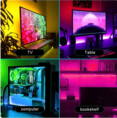 Best Quality 1-20 Meter LED Light Strip TV LED Backlight USB RGB 2835 Color Strip Music Synchronized Color Changing Remote Plus App Control 5Volt Halloween Decorative Night Light Suitable for Home Party Holidays. 