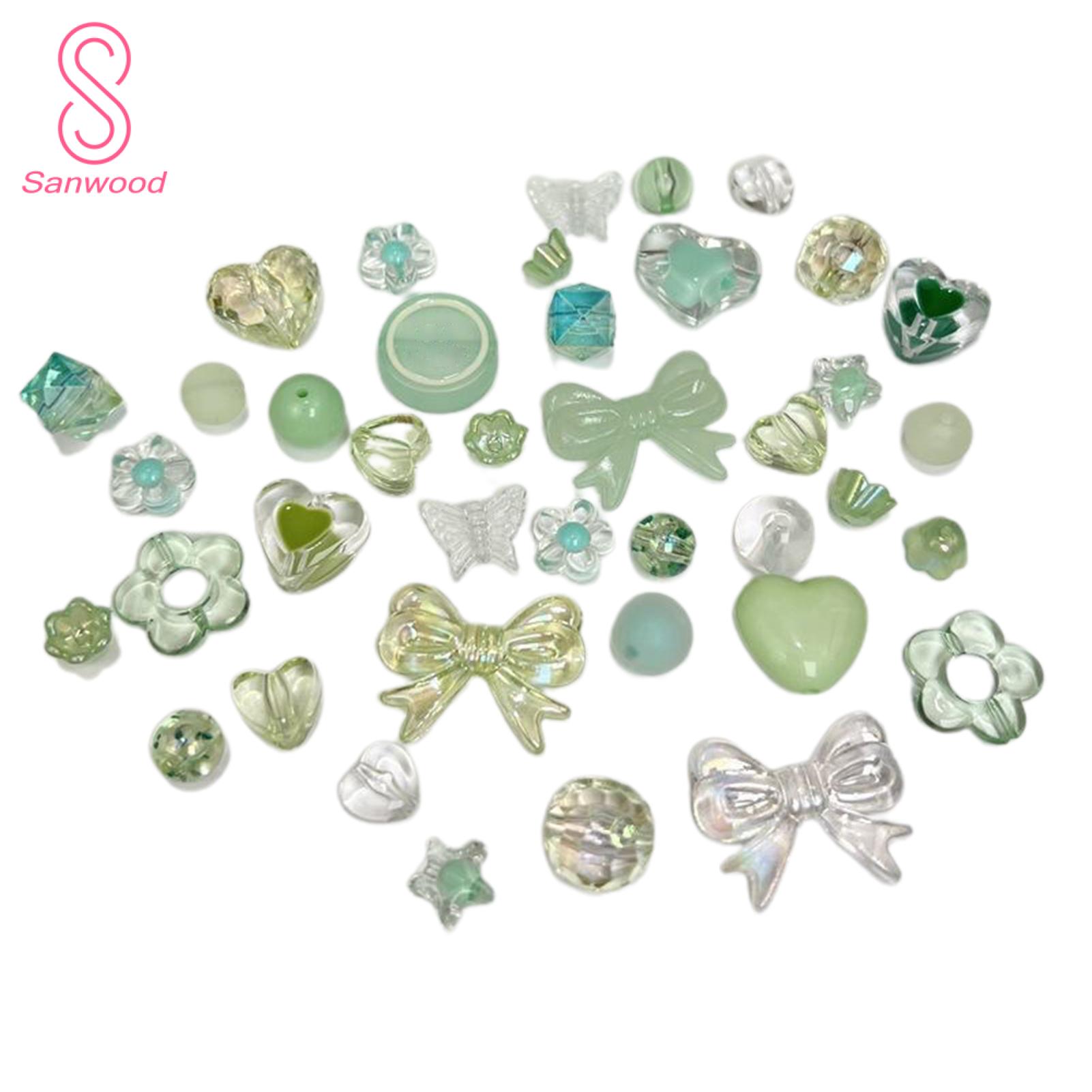 DIY Craft Beads Flower Multi-color Transparent Loose Beads. 