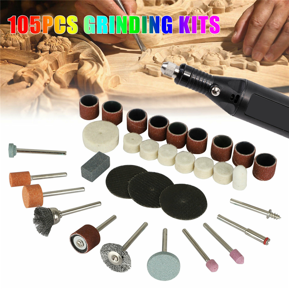 105pcs Mini Electric Drill Grinder Multi-purpose High Efficiency Rotary Power Tool Grinding Polishing Set. 