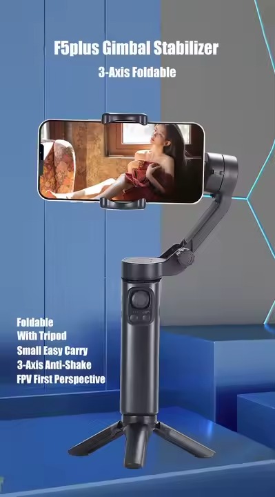Mobile phone F5 plus 3-axis gimbal stabilizer with lightweight 3-axis anti-shake handheld gimbal foldable shooting Vlog. 