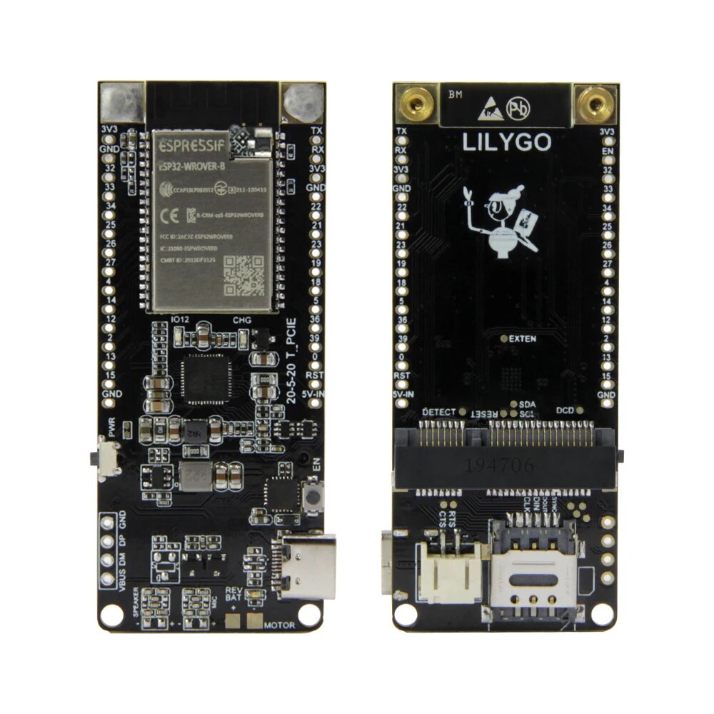 official TTGO T-PCIE ESP32-WROVER-B AXP192 Chip WIFI Bluetooth Nano Card SIM Series Composable Development Board Hardware