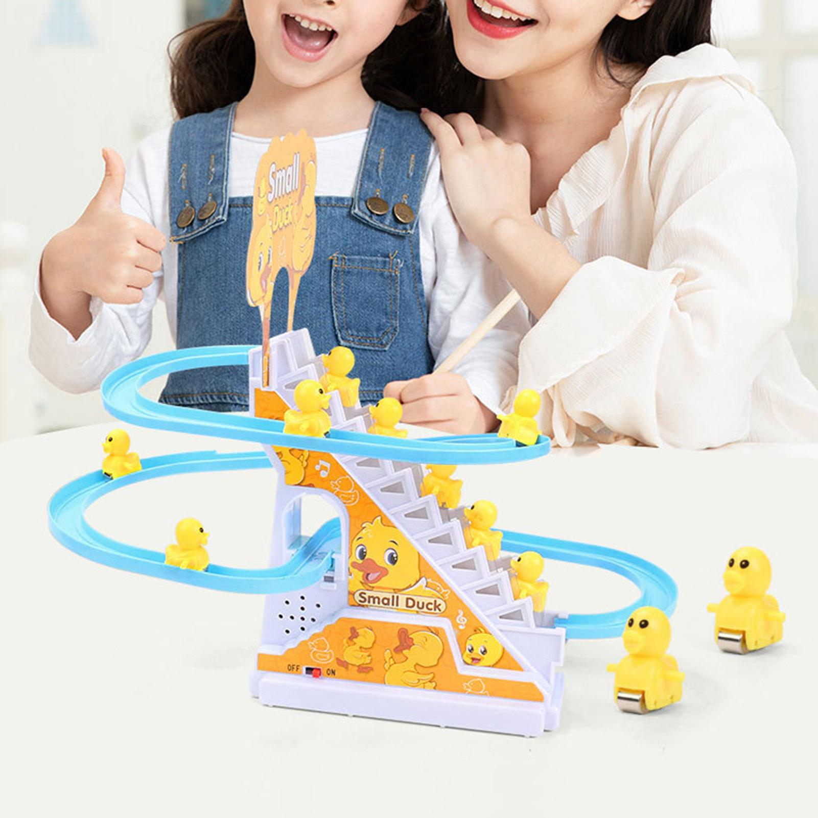Duck Slide Stairs Toy Burrs-free Electric Light Music Amusement Climb Stairs Trk Toy | Daraz.com.bd