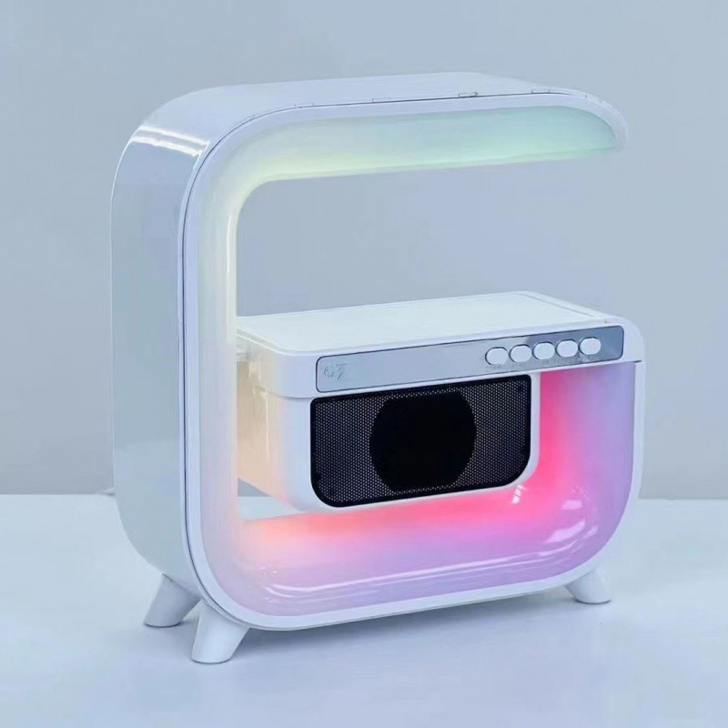 Factory direct sales big G smart stage light Bluetooth speaker wireless fast charging colorful bedside atmosphere light wake up light USB. 