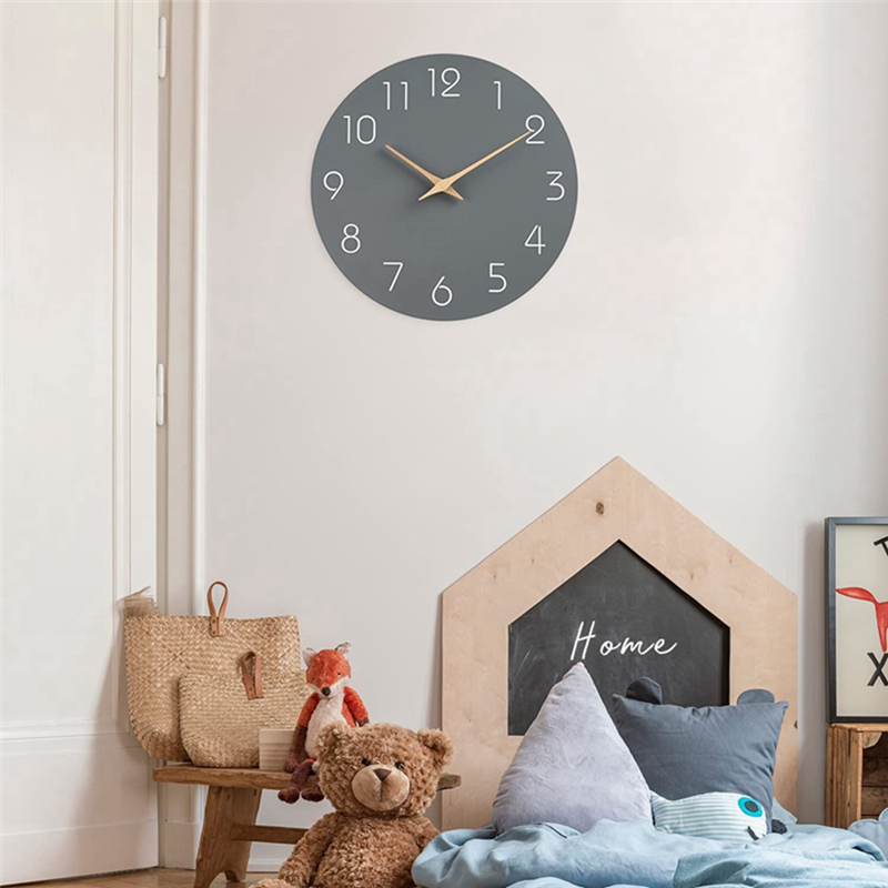 Wall Clock Silent Non-Ticking Wall Clocks Battery Operated - Modern Simple Wooden Clock Decorative Durable Easy Install Easy to Use. 