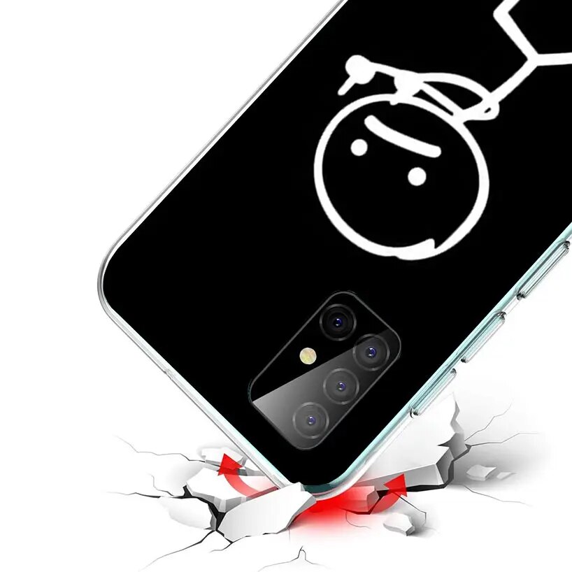 Cartoon Stickman Matchman Phone Case For Samsung Galaxy A52 A53 A54 A12 A13 A14 A22 A23 A24 A32 A33 A34 A73 A72 A42 A04S A02S A0. 
