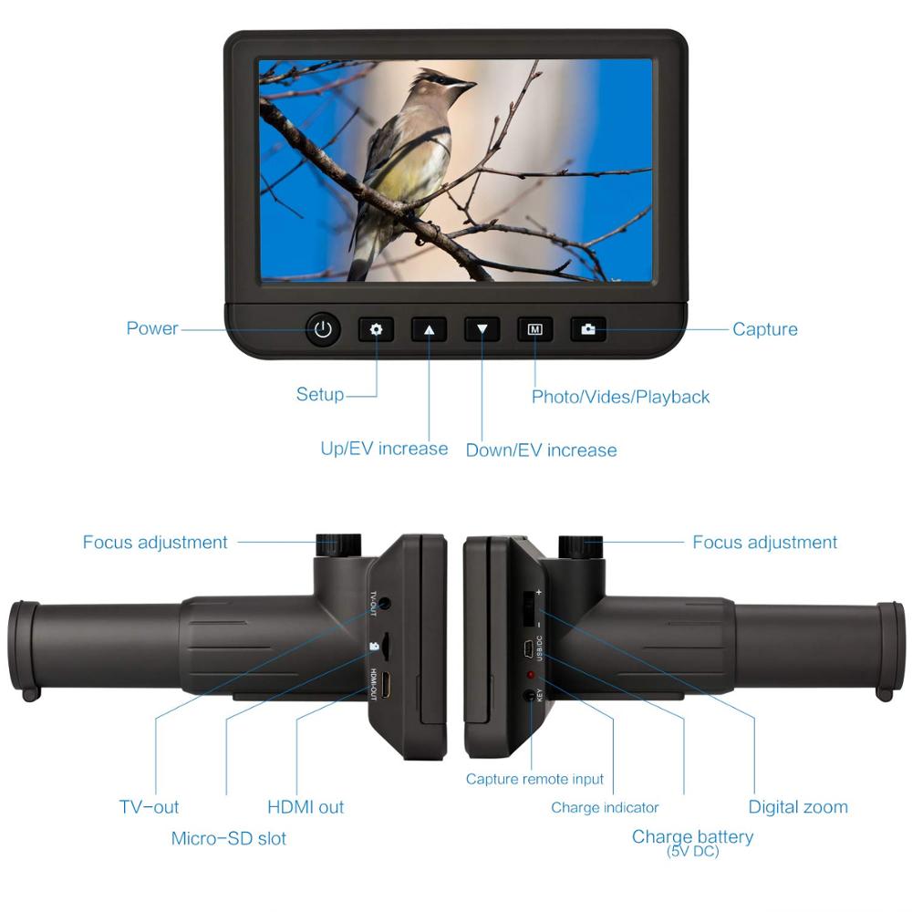 5 50x Digital Telescope Monoculars Binoculars Camera 1080P Video Photo Recorder Portable Digital Camera Telescope for Watching. 