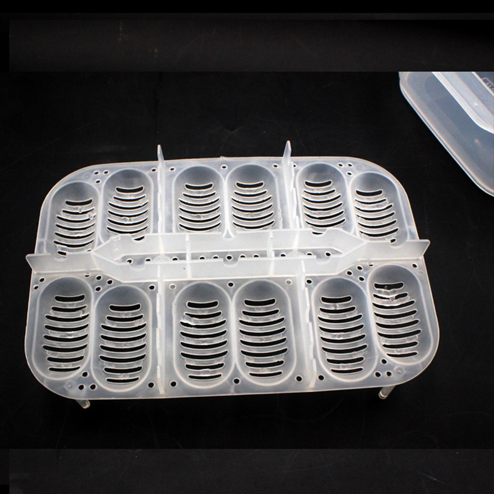 12 Compartments Hatching Eggs Device Snake Lizard Reptile Transparent Hatch Box Incubator Supplies. 